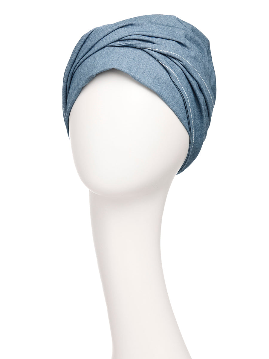 Mary - Cuffia con fascia rimovibile in poliestere/viscosa/cotone - Denim Flair 1603-4097
