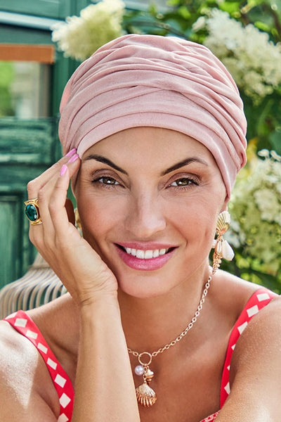 Aria - Turbante in poliestere/bambù rosa antico 3050-4112