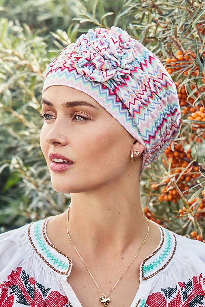 Turbante Lotus - Cuffia in Viscosa di Bambù - fantasia 1008-4079