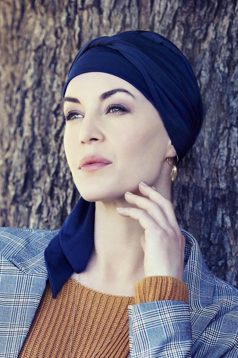Beatrice - Turbante in Tessuto 37.5® Technology - Colore Blu Scuro 1291-0383