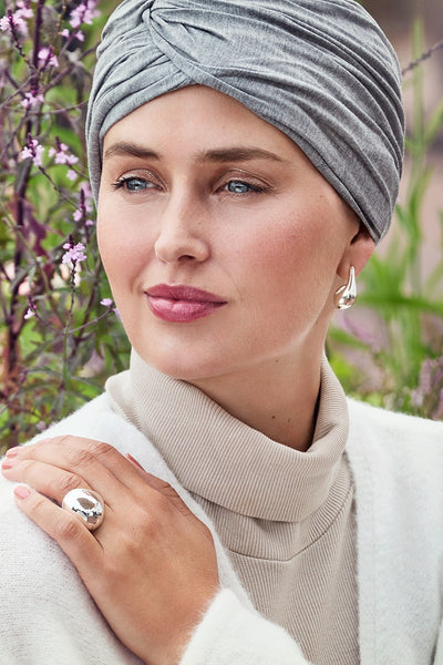 Turbante Joyo - Cuffia in Viscosa di Bambù - Grigio melange 1572-0169