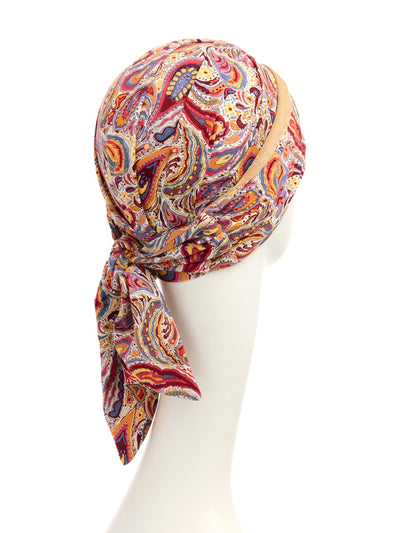 Beatrice - Turbante con nastri corti in viscosa di bambù - Fantasia - 1419-4046