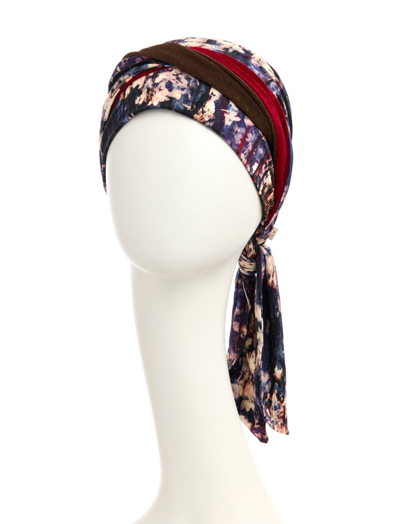 Beatrice - Turbante con nastri corti in viscosa di bambù - Fantasia - 1419-4049