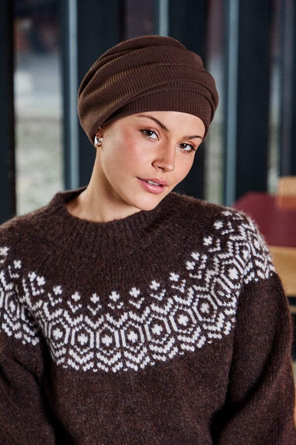 Lea - Cuffia in poliestere/cotone/viscosa - nocciola 1556-4068